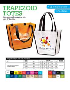 TRAPEZOID TOTES Up to 4 Spot Colors Free Setup