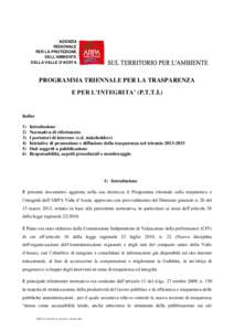 AGENZIA REGIONALE PER LA PROTEZIONE DELL’AMBIENTE DELLA VALLE D’AOSTA