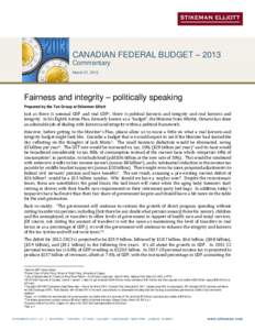 Canadian Federal Budget Commentary[removed]