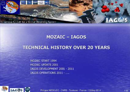 MOZAIC – IAGOS TECHNICAL HISTORY OVER 20 YEARS MOZAIC START 1994 MOZAIC UPDATE 2001 IAGOS DEVELOPMENT[removed]IAGOS OPERATIONS 2011 - …..