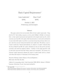 Bank Capital Requirements∗ Luisa Lambertini† Pinar Uysal‡  EPFL