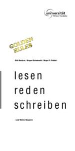 Dirk Baecker / Grigori Katsakoulis / Birger P. Priddat  lesen re d e n schre i b e n / und Walter Benjamin