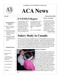 Academy of Certified Archivists  ACA News Issue 49  February/March 2005