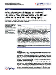Effect of periodontal disease on the bond strength of fiber post cemented with different adhesive systems and resin luting agents
