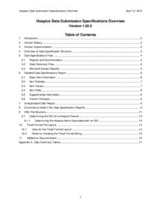 Hospice Data Specifications Overview (v)