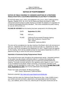 RES Notice of Postponement