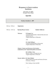 Education policy / Response to intervention / Invernizzi / State education agency / Superintendent / Marcia A. Invernizzi / Education / Educational psychology / Special education