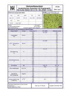Werkstoffdatenblatt  WN 006 Austenitisches Gusseisen mit Kugelgraphit EN-GJSA-XNiSiCr35-5-2 (Nr. EN-JS3061, D-5S)