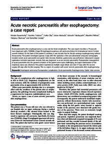 Acute necrotic pancreatitis after esophagectomy: a case report