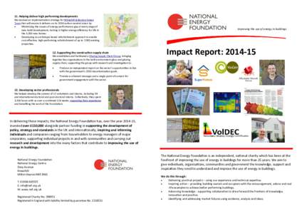 11. Helping deliver high performing developments We devised an implementation strategy for Whitehill & Bordon Green Town that will ensure it delivers on its 2036 carbon neutral vision by:  Minimising the causes of ene