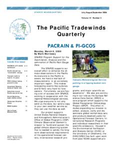 SPARCE HEADQUARTERS  July/August/September 2006 Volume 14 Number 3  The Pacific Tradewinds