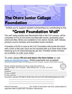 Construction / Bricks / North Central Association of Colleges and Schools / Otero Junior College