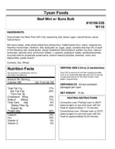 ZARTIC/Z-BIRD NUTRITIONAL INFORMATION SHEET