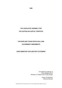 2008  THE LEGISLATIVE ASSEMBLY FOR THE AUSTRALIAN CAPITAL TERRITORY  CHILDREN AND YOUNG PEOPLE BILL 2008