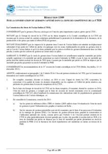 RÉSOLUTION[removed]SUR LA CONSERVATION DU GERMON CAPTURÉ DANS LA ZONE DE COMPÉTENCE DE LA CTOI La  Commission  des  thons  de  l’océan  Indien  (CTOI), CONSIDÉRANT que le germon (Thunnus alalunga) est l’une