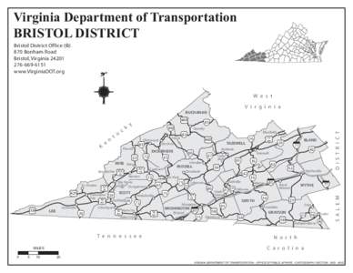 Virginia Department of Transportation BRISTOL DISTRICT Bristol District Office[removed]Bonham Road Bristol, Virginia[removed]6151