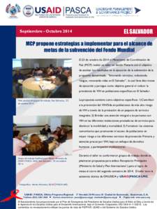 EL SALVADOR  Septiembre - Octubre 2014 MCP propone estrategias a implementar para el alcance de metas de la subvención del Fondo Mundial