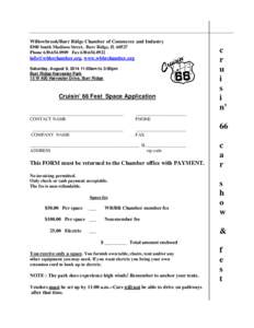 Willowbrook/Burr Ridge Chamber of Commerce and Industry 8300 South Madison Street, Burr Ridge, IL[removed]Phone[removed]Fax[removed]removed], www.wbbrchamber.org Saturday, August 9, [removed]:00am to 3: