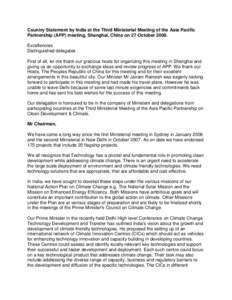 Organizations associated with the Association of Southeast Asian Nations / United Nations Framework Convention on Climate Change / Climate change policy / Carbon finance / Forest Day / Major Economies Forum on Energy and Climate Change / Climatology / Energy development / Asia-Pacific Partnership on Clean Development and Climate