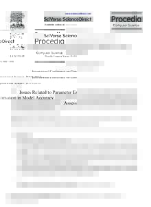 Issues Related to Parameter Estimation in Model Accuracy Assessment