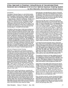 A New Approach to Cleaning I: Using Mixtures of Concentrated Stock Solutions and a Database to Arrive at an Optimal Aqueous Cleaning System by Chris Stavroudis, Tiarna Doherty, and Richard Wolbers