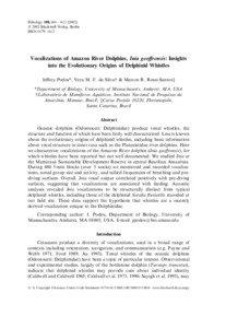 Vocalizations of Amazon River Dolphins, Inia geoffrensis: Insights into the Evolutionary Origins of Delphinid Whistles (PDF, 186 KB)