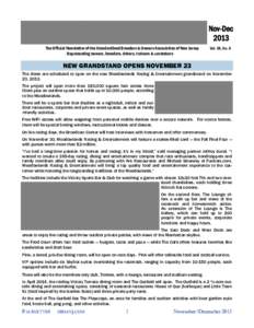 The Official Newsletter of the Standardbred Breeders & Owners Association of New Jersey Representing owners, breeders, drivers, trainers & caretakers Vol. 38, No. 6  NEW GRANDSTAND OPENS NOVEMBER 23