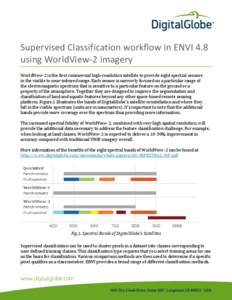 Supervised Classification workflow in ENVI 4.8 using WorldView-2 imagery WorldView-2 is the first commercial high-resolution satellite to provide eight spectral sensors in the visible to near-infrared range. Each sensor 