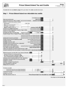 PE428  Prince Edward Island Tax and Credits T1 General – 2009