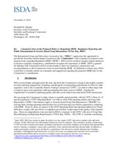 November 14, 2014 Elizabeth M. Murphy Secretary of the Commission Securities and Exchange Commission 100 F Street, NE Washington, DC[removed]