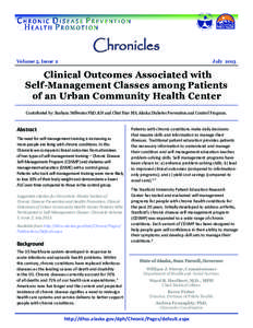 Clinical Outcomes Associated with Self-Management Classes among Patients of an Urban Community Health Center