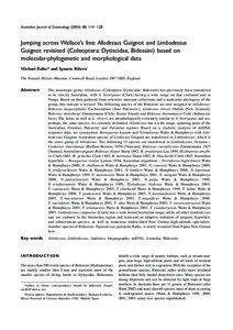 Blackwell Science, LtdOxford, UKAENAustralian Journal of Entomology1326[removed]Australian Entomological SocietyMay 2004432114128Original ArticleAllodessus and Limbodessus revisitedM Balke and I Ribera  Australian Journal of Entomology[removed], 114–128