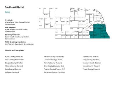 Southeast District Bylaws President: Wayne Bena, Sarpy County Election Commissioner