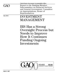 United States Government Accountability Office  GAO Report to the Ranking Member, Subcommittee on Financial Services