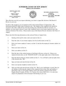 Board of Review, Notice of Appeal