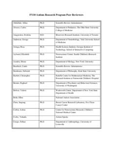      FY10 Autism Research Program Peer Reviewers Abdollahi, Abbas