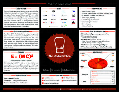 AGENCY FACT SHEET CLIENTS AGENCY OVERVIEW  CORE CAPABILITIES