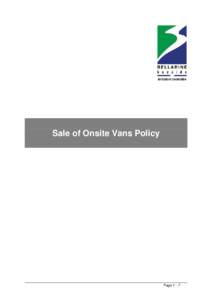 Sale of Onsite Vans Policy  Page 1 - 7 Sale of On Site Vans Policy