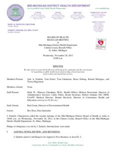 MID-MICHIGAN DISTRICT HEALTH DEPARTMENT An Accredited Local Public Health Department CLINTON Branch Office 1307 E. Townsend Rd. St. Johns, MI[removed]