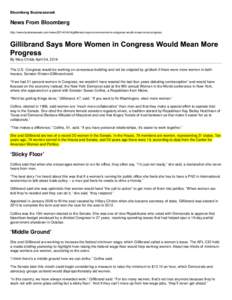 Gillibrand Says More Women in Congress Would Mean More Progress - Businessweek