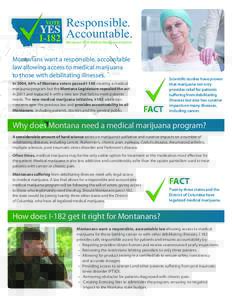 Responsible. YES Accountable. I-182 VOTE  Montana’s NEW Medical Marijuana Initiative