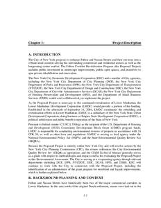 Chapter 1:  Project Description A. INTRODUCTION The City of New York proposes to enhance Fulton and Nassau Streets and their environs into a