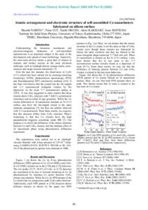 Photon Factory Activity Report 2008 #26 Part BSurface and Interface 18A/2007G648  Atomic arrangement and electronic structure of self-assembled Co nanoclusters