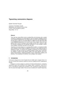 Typesetting commutative diagrams Gabriel Valiente Feruglio University of the Balearic Islands Mathematics and Computer Science Dept. EPalma de Mallorca (Spain)