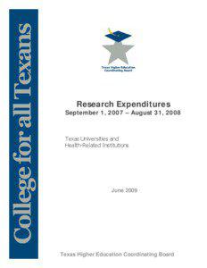 Research Expenditures, September 1, [removed]August 31, 2008