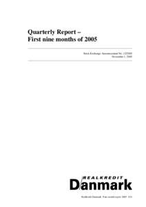 Quarterly Report – First nine months of 2005 _____________________________________________________________________________ Stock Exchange Announcement NoNovember 1, 2005 ______________________________________