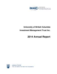 University of British Columbia Investment Management Trust IncAnnual Report  Contents