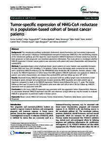 Tumor-specific expression of HMG-CoA reductase in a population-based cohort of breast cancer patients