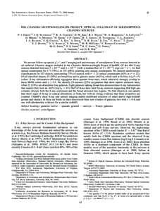 A  The Astrophysical Journal Supplement Series, 150:43–71, 2004 January # 2004. The American Astronomical Society. All rights reserved. Printed in U.S.A.  THE CHANDRA MULTIWAVELENGTH PROJECT: OPTICAL FOLLOW-UP OF SEREN