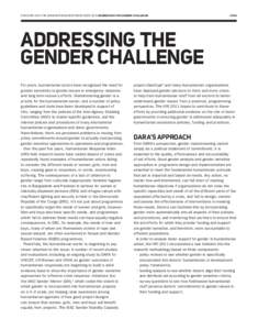 Gender / DARA / Behavior / ECHO / Social philosophy / Development / Gender studies / Humanitarian aid / Humanitarian Response Index